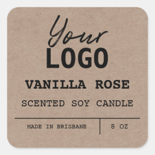 Étiquettes minimalistes du logo de la bougie de so