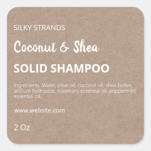 Étiquettes minimalistes en shampooing solide