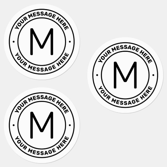 Étiquettes Modèle de texte personnalisable | Blanc et noir (Groupe)