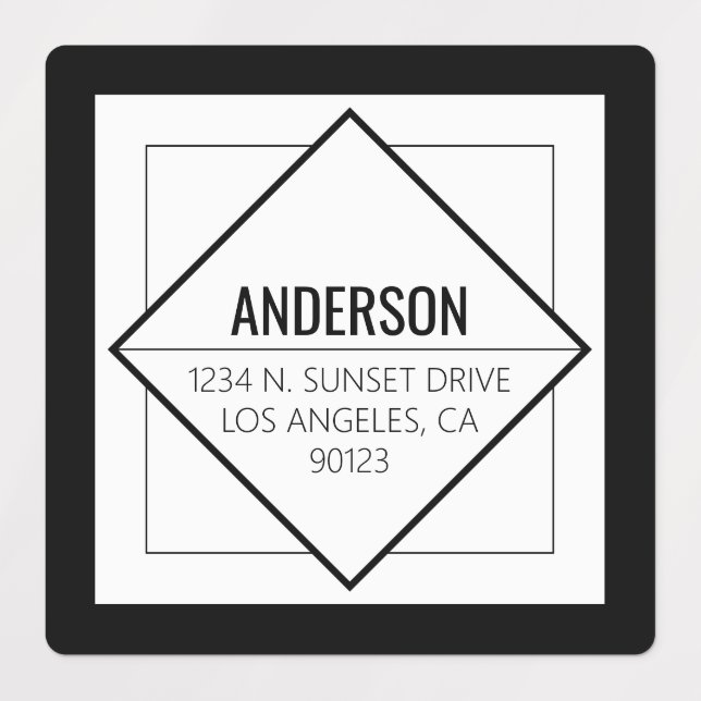 Étiquettes Modern Black & White Geometric  (Design 1)