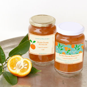 Étiquettes Modern Retro Bergamote Orange Marmalade Labels