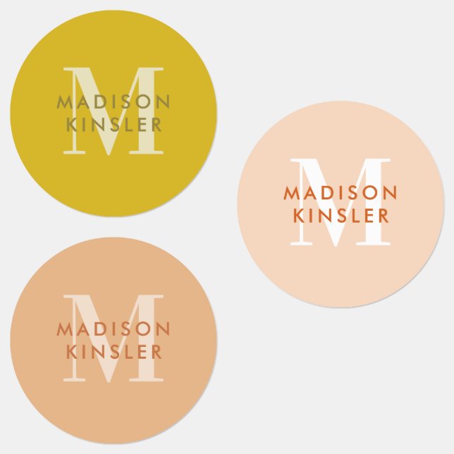 Étiquettes Moderne Simple Initial Boho Waterproof Nom Étiquet (Groupe)