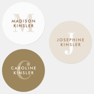 Étiquettes Moderne Simple Initial Boho Waterproof Nom Étiquet