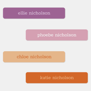 Étiquettes Moderne Simple Purple Girl Waterproof Nom
