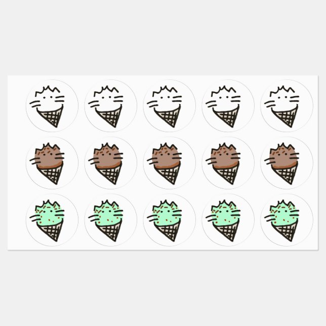 Étiquettes Mofu_icecriamsticker (Feuille)