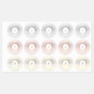 Étiquettes Monogramme d'étincelle d'or