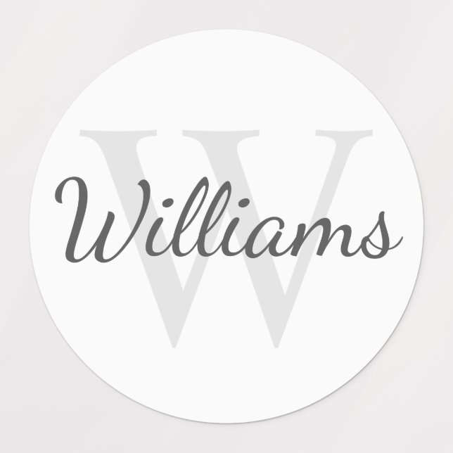 Étiquettes Monogramme et nom personnalisés (Design 1)