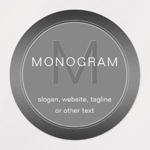 Étiquettes Monogramme gris étanche unique modifiable