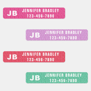 Étiquettes Monogramme Personnalisé Nom Fille Parties scintill