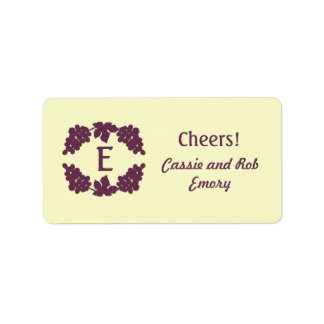 Étiquettes Monogrammes de vin de raisin