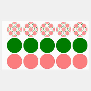 Étiquettes  motif à fleurs roses 