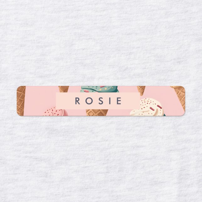 Étiquettes Motif de cône de crème glacée Vintage rétro person (Design 1)