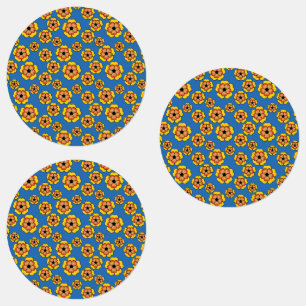 Étiquettes Motif de fleurs orange jaune