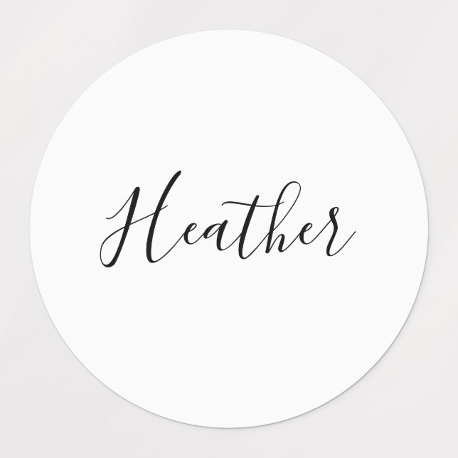 Étiquettes Motif de texte de script moderne modifiable | Noir (Design 1)