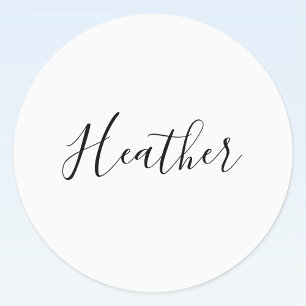 Étiquettes Motif de texte de script moderne modifiable   Noir