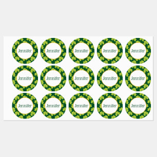 Étiquettes Motif de trèfle vert