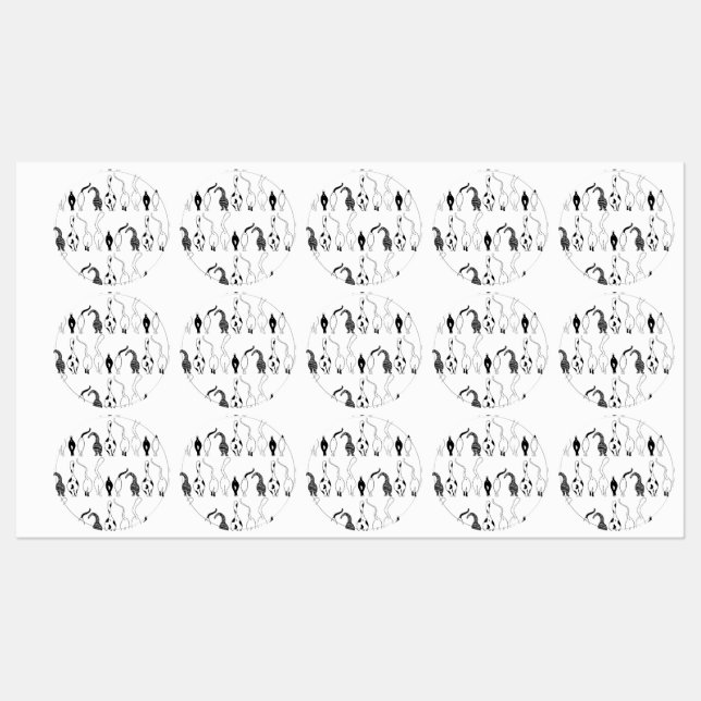 Étiquettes Motif des boutons de chat (Feuille)