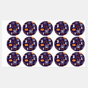 Étiquettes Motif d'Halloween amusant