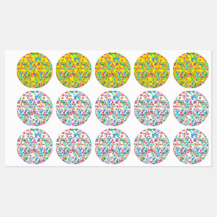 Étiquettes Motif floral exotique coloré