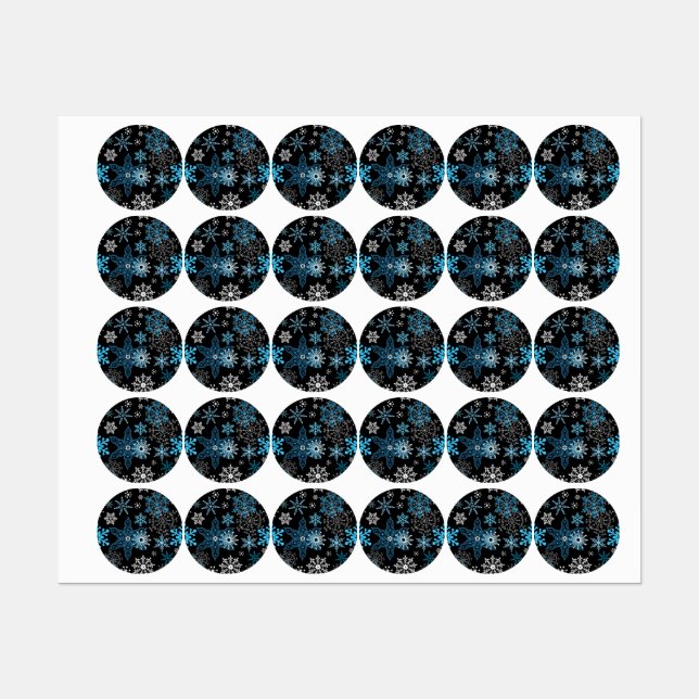 Étiquettes Motif Snowflake (Feuille)