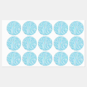 Étiquettes Motif Zèbre Bleu
