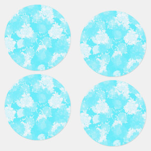 Étiquettes Motifs floraux bleus japonais