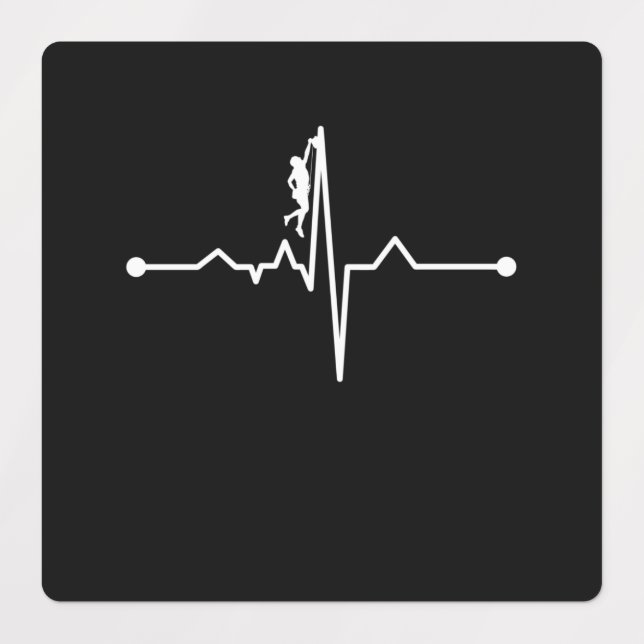 Étiquettes Mountain Climber Heartbeat Rock Climbing Lover Gra (Design 1)