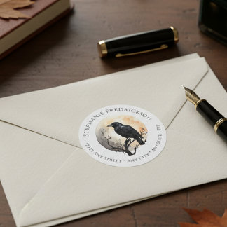 Étiquettes Mystical Raven Moon Art Return Address Labels