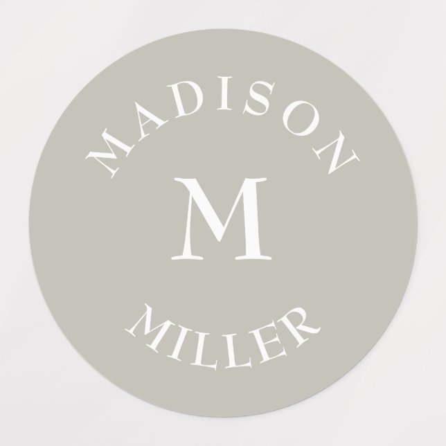 Étiquettes Neutral Beige Waterproof Daycare Baby Bottle (Design 1)