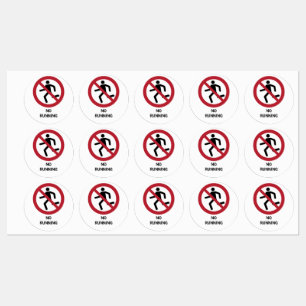 Étiquettes No Running, Panneau d'interdiction