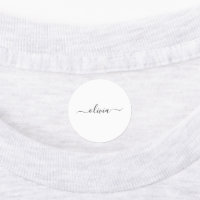 Noir Blanc moderne Script Girl Monogramme Nom