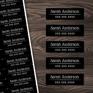 Étiquettes Noir classique ou n'importe quel numéro de nom de