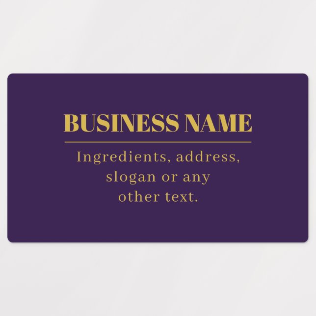 Étiquettes Nom commercial ou salutation Dark Purple & Gold (Design 1)
