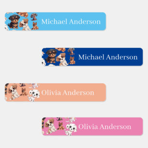 Étiquettes Nom de chiot mignon pour enfants
