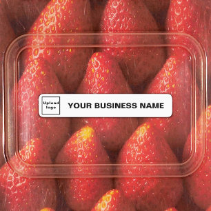 Étiquettes Nom de l'entreprise et logo sur adhésif mince blan