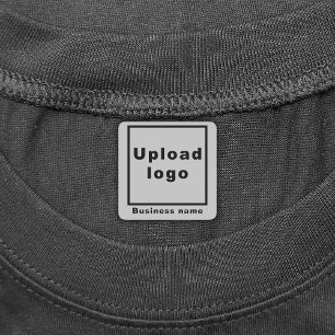 Étiquettes Nom de l'entreprise et logo sur le fer Carré gris