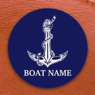 Étiquettes Nom du bateau de la corde d'Ancre nautique vintage