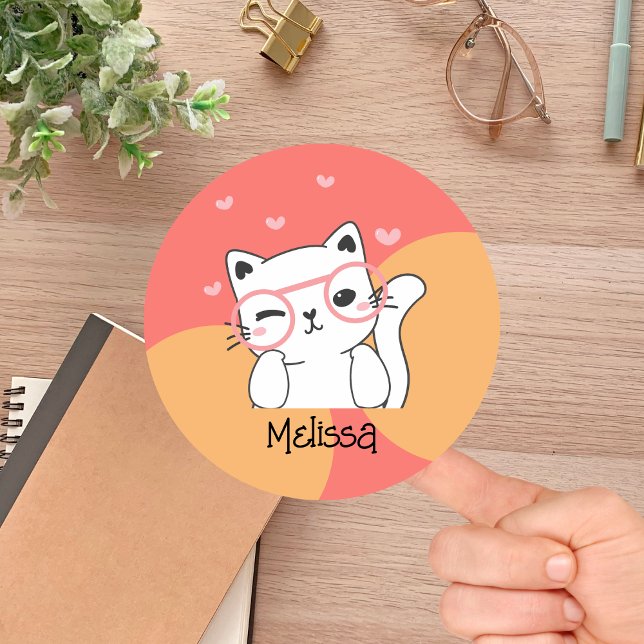 Étiquettes Nom du chat adorable joli (Créateur téléchargé)