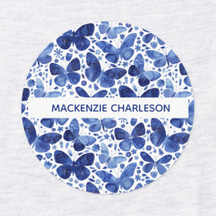 Étiquettes Nom du Motif bleu papillon