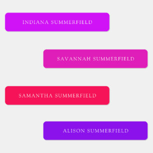 Étiquettes Nom étanche coloré moderne Enfants