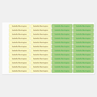 Étiquettes Nom Personnalisé Jaune/Vert Fer-On Tissu Vêtements