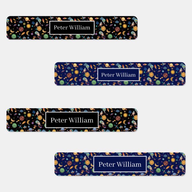 Étiquettes Nom personnel Astronautes Planètes Space Back Scho (Groupe)