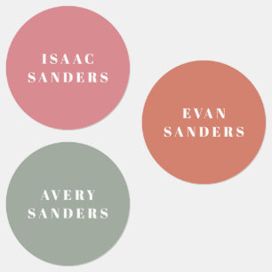 Étiquettes Nom simple Boho Rainbow Waterproof