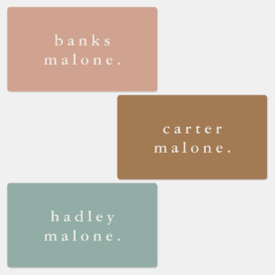 Étiquettes Nom simple Boho Rainbow Waterproof