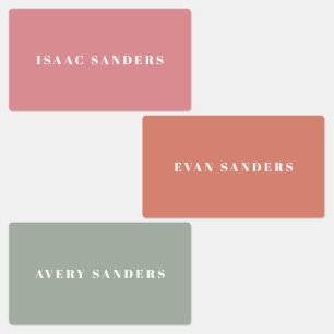 Étiquettes Nom simple Boho Rainbow Waterproof