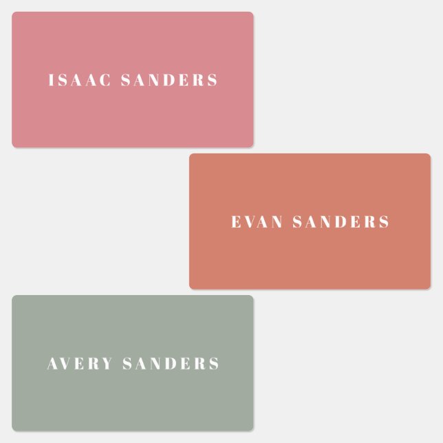 Étiquettes Nom simple Boho Rainbow Waterproof (Groupe)