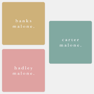 Étiquettes Nom simple Boho Rainbow Waterproof