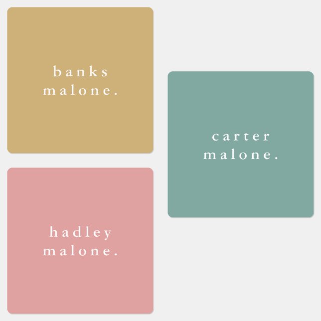 Étiquettes Nom simple Boho Rainbow Waterproof (Groupe)