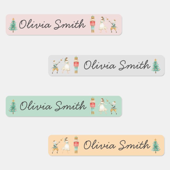 Étiquettes Nutcracker Christmas Day Care Nom de l'école (Groupe)