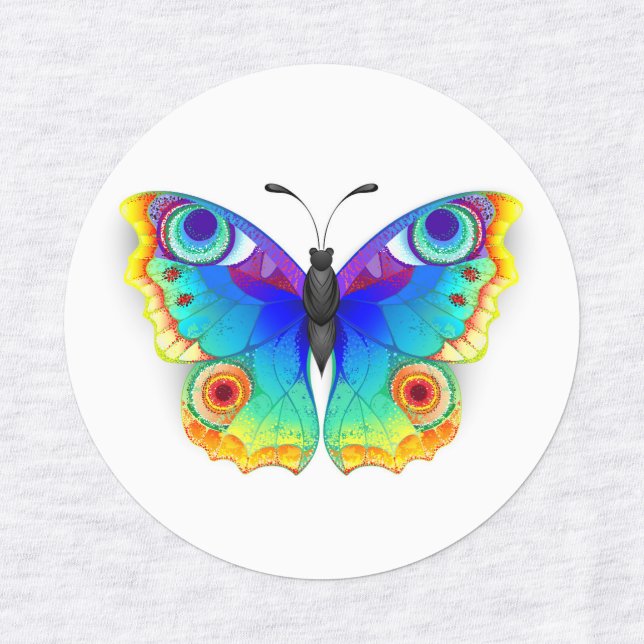 Étiquettes Oeil de paon arc-en-ciel (Design 1)